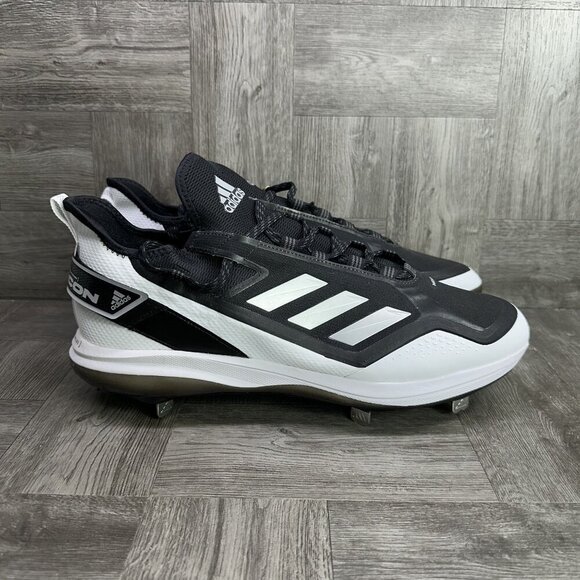Adidas Icon 7 Boost Men's size 15 Black and White Metal Baseball Cleats - Picture 1 of 8